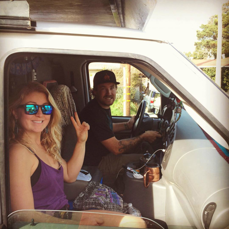 Marsh and his co-pilot, fellow Santa Cruz local Alex Beck pictured just before embarking on their road trip south.