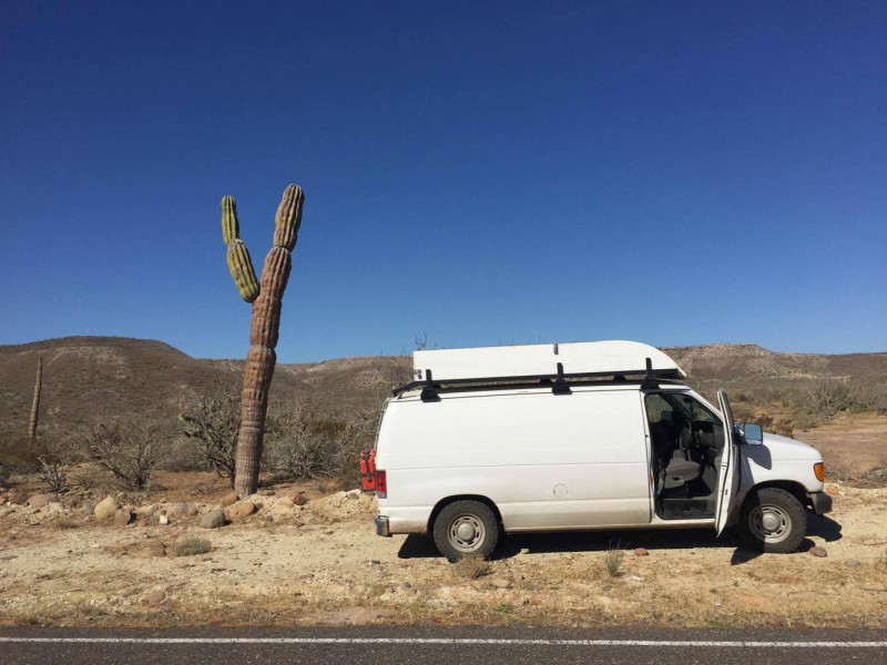"Marsh" Julien's van parked in Mexico, on the road to Envision Festival.